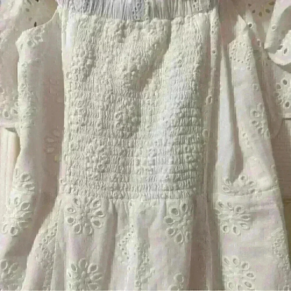 Anthropologie Maeve Athena Eyelet Off-Shoulder Jumpsuit Sz 4 - Picture 6 of 10